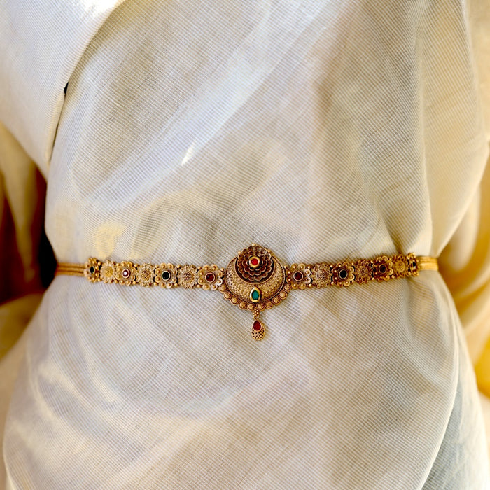 Antique gold temple design waistchain AW4569
