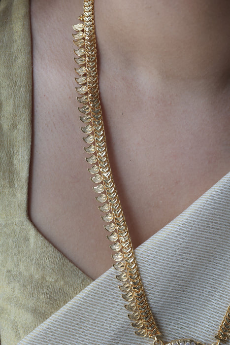 Heritage gold plated padakam long necklace HP243