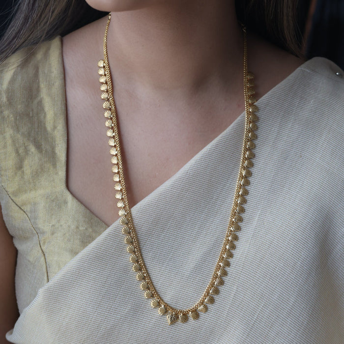 Heritage gold plated simple long necklace HL662