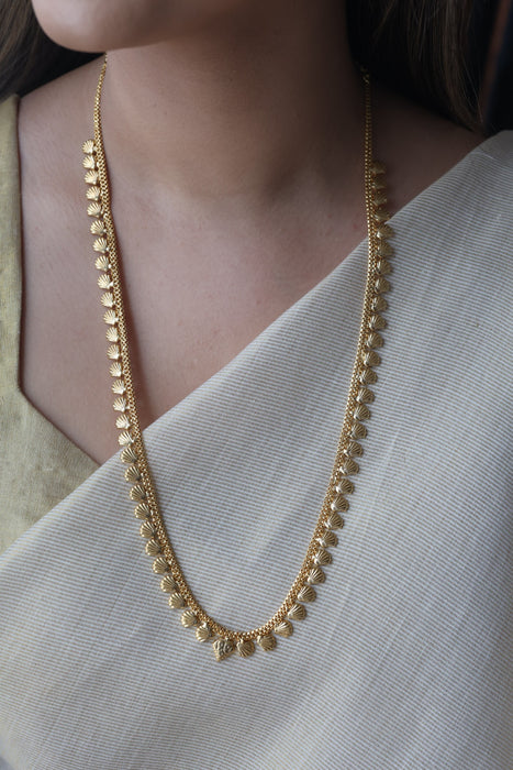 Heritage gold plated simple long necklace HL662