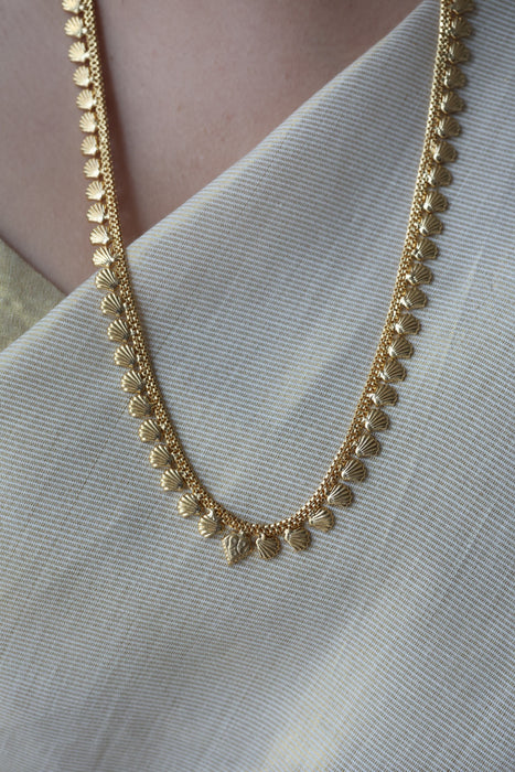 Heritage gold plated simple long necklace HL662