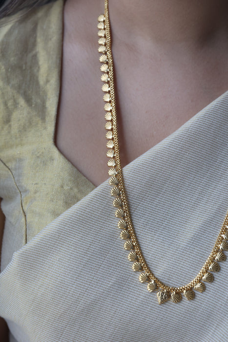 Heritage gold plated simple long necklace HL662