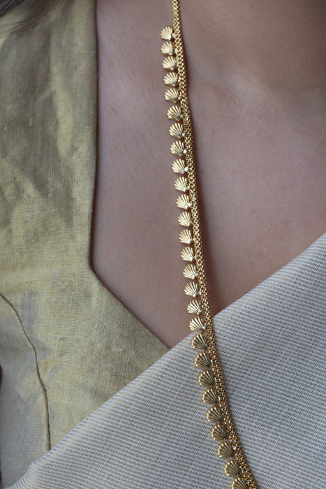 Heritage gold plated simple long necklace HL662
