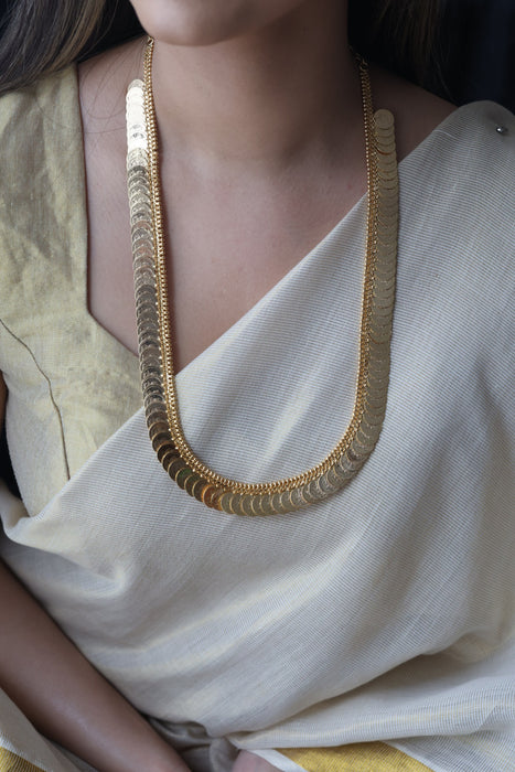 Heritage gold plated coin long necklace HL662