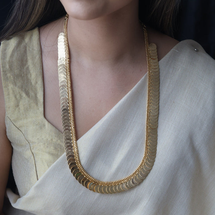 Heritage gold plated coin long necklace HL662