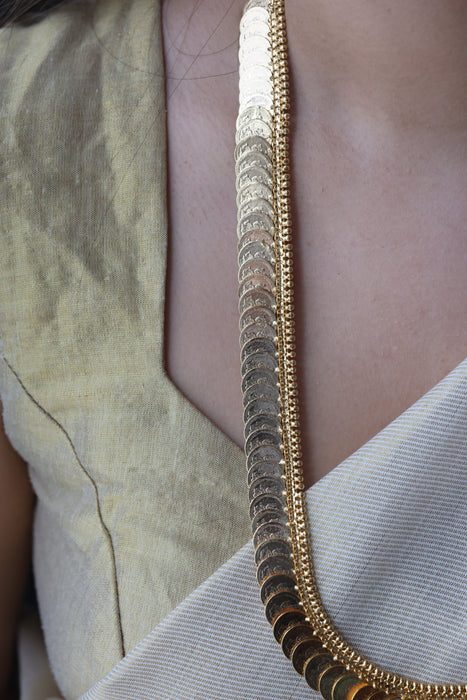 Heritage gold plated coin long necklace HL662