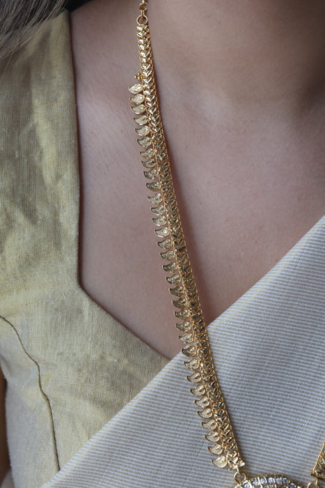 Heritage gold plated long padakam necklace HL5123