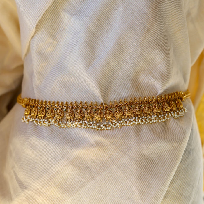 Antique gold and pearl temple design waistchain AW4575