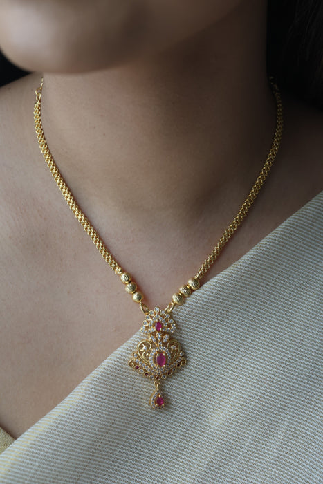 Heritage gold plated short necklace H2723