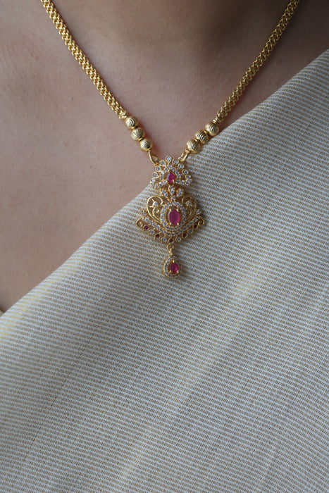 Heritage gold plated short necklace H2723