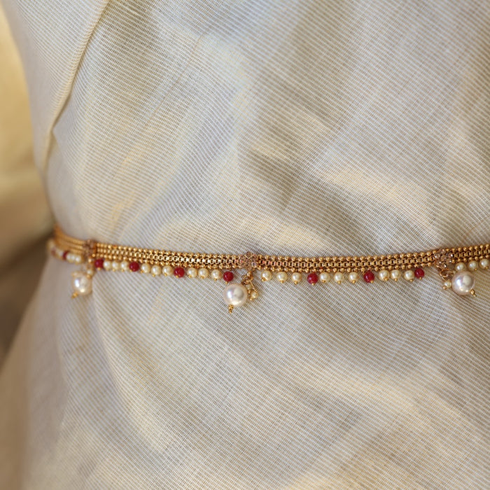 Antique gold and pearl waistchain AW4576