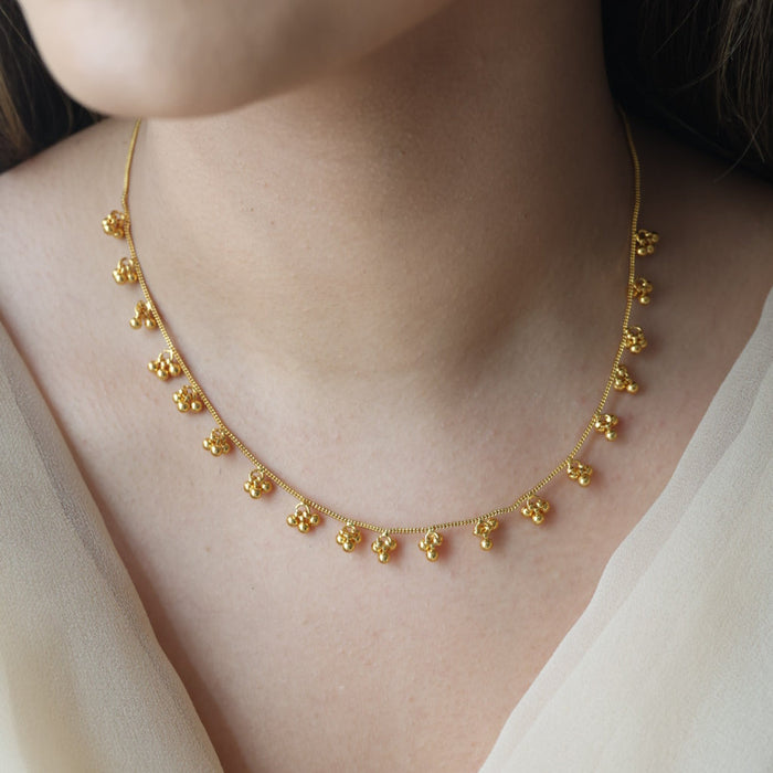 Heritage gold plated simple short necklace HS9156