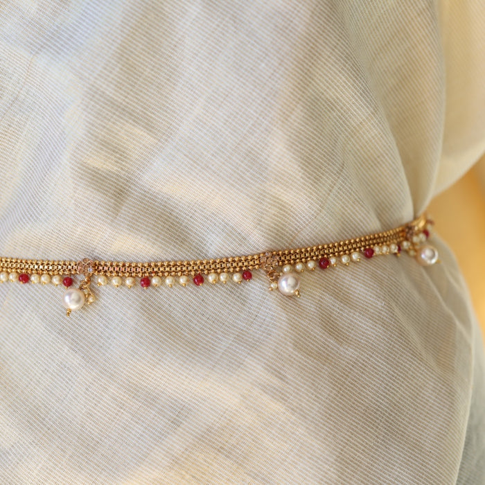 Antique gold and pearl waistchain AW4576
