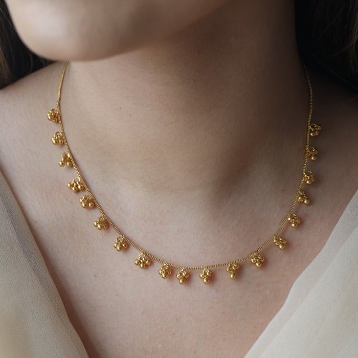 Heritage gold plated simple short necklace HS9156