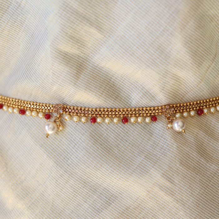 Antique gold and pearl waistchain AW4576