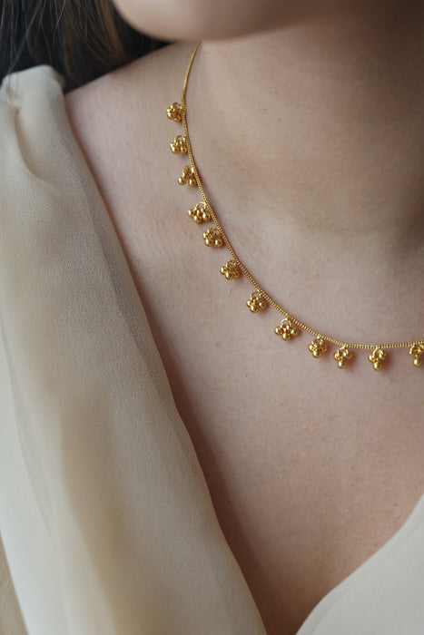 Heritage gold plated simple short necklace HS9156
