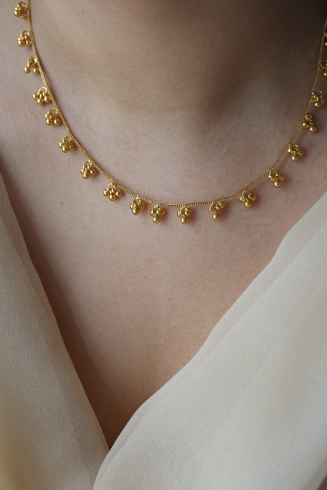 Heritage gold plated simple short necklace HS9156