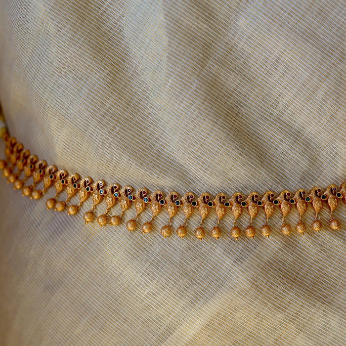 Antique gold peacock design waistchain AW4576