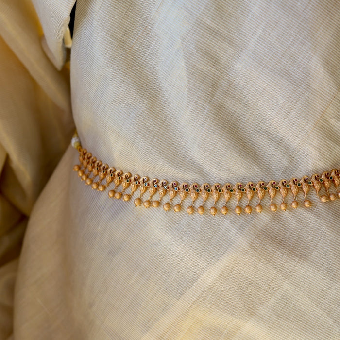 Antique gold peacock design waistchain AW4576
