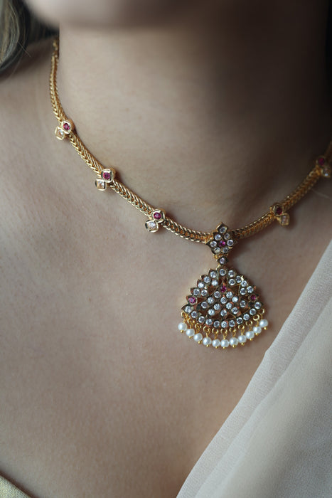 Heritage gold plated short necklace H754
