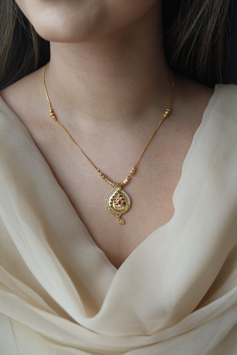 Heritage gold plated simple short necklace HS2113