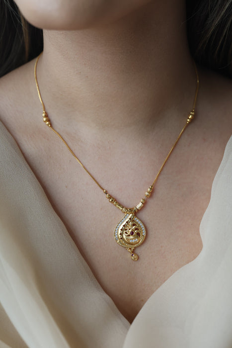 Heritage gold plated simple short necklace HS2113