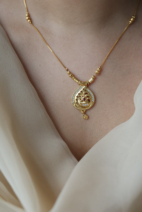 Heritage gold plated simple short necklace HS2113
