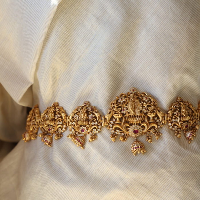 Antique gold temple design waistchain AW4579