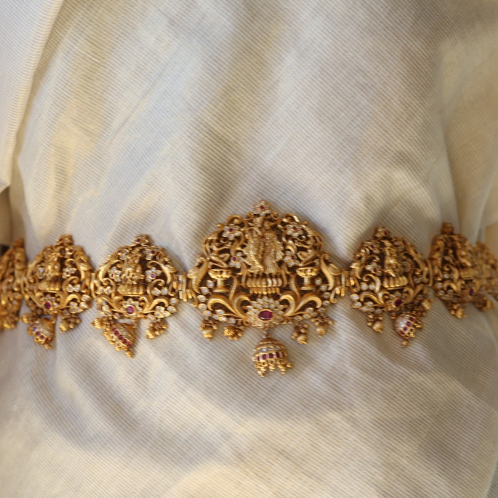 Antique gold temple design waistchain AW4579