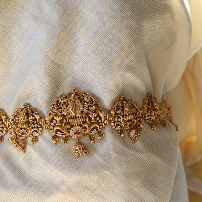 Antique gold temple design waistchain AW4579