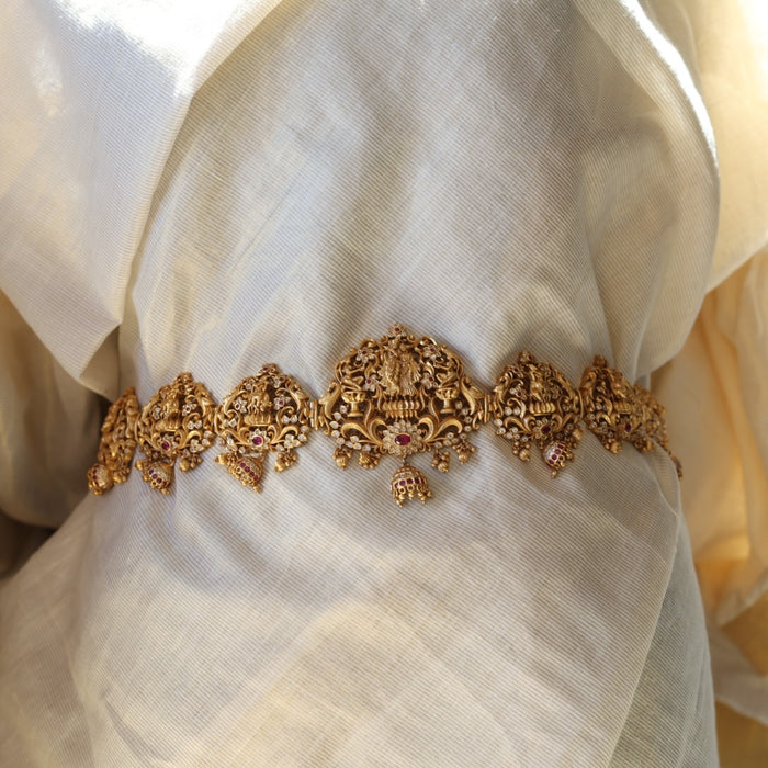 Antique gold temple design waistchain AW4579