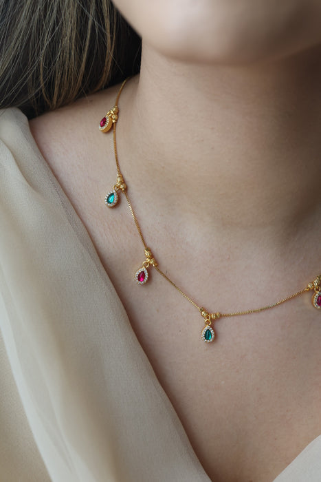 Heritage gold plated simple short necklace with earrings HS983