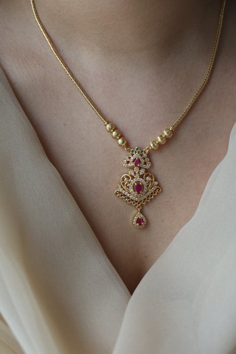 Heritage gold plated short necklace H2431