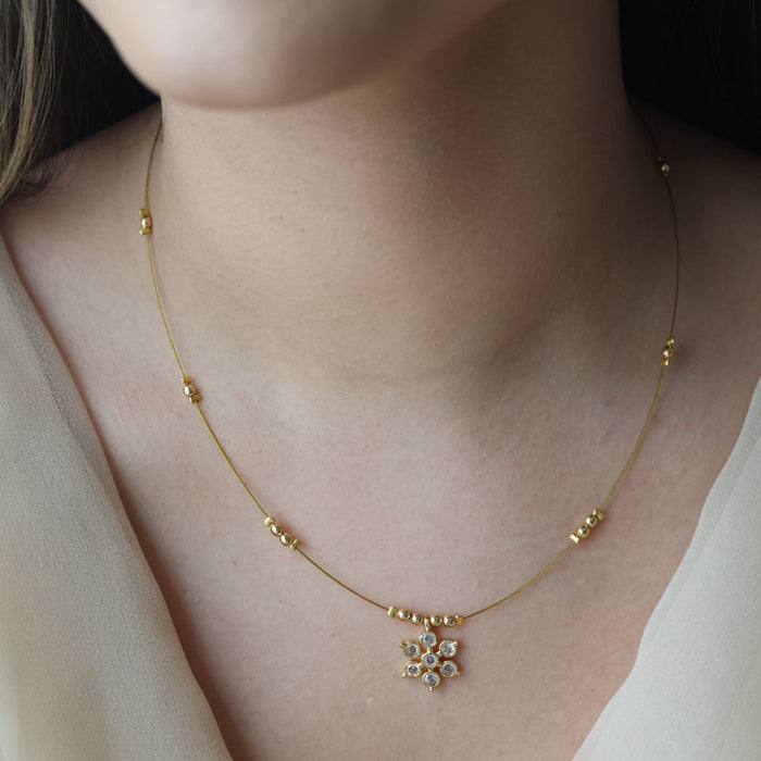 Heritage gold plated invisible short necklace IN902