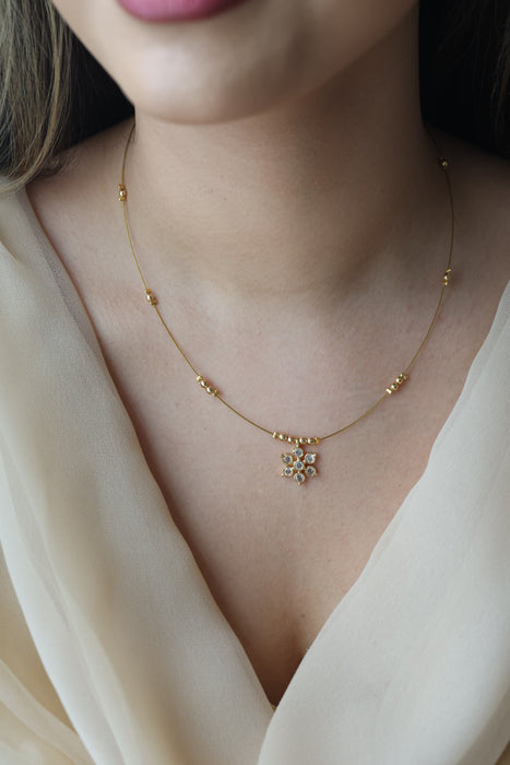 Heritage gold plated invisible short necklace IN902