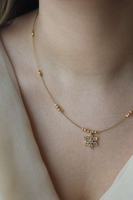 Heritage gold plated invisible short necklace IN902