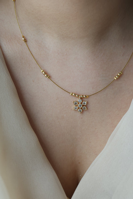 Heritage gold plated invisible short necklace IN902