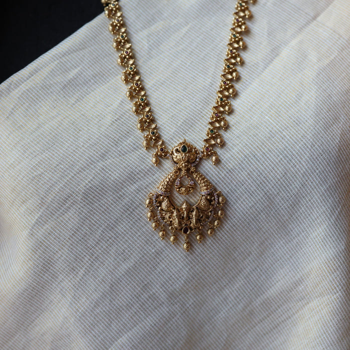 Antique white stone long necklace and earrings LL02766