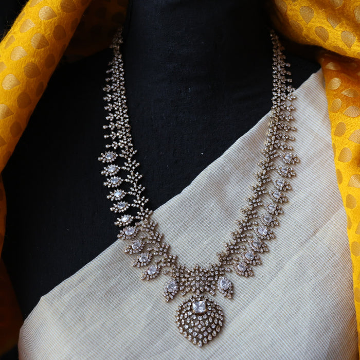 Victorian ruby stone long necklace with earrings V7923