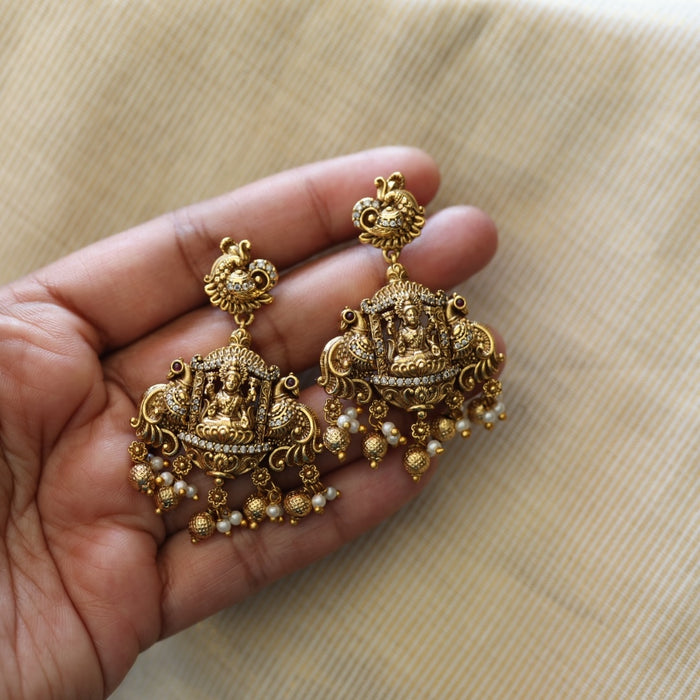 Antique temple design flat earrings  AD412