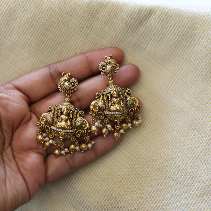 Antique temple design flat earrings  AD412