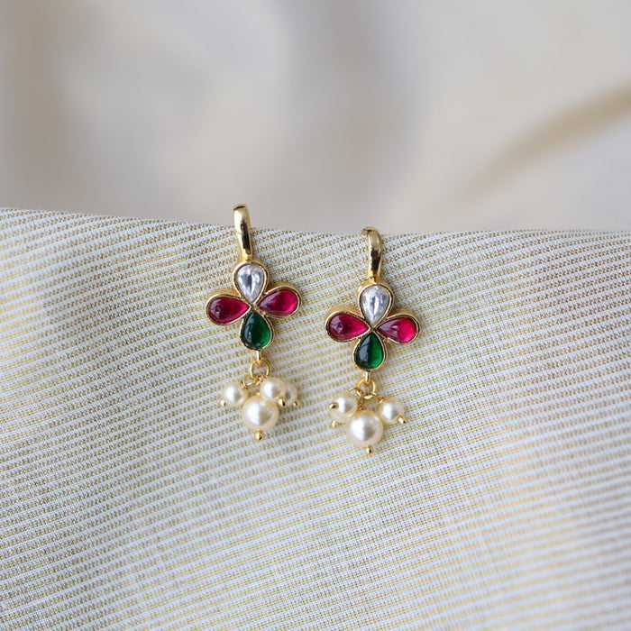 Classic Kundan Floral Bugadi Style Earrings AS7644