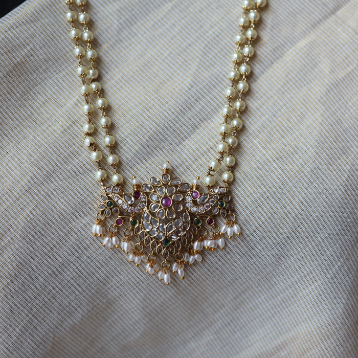 Padmini pearl long necklace with earrings PAD455