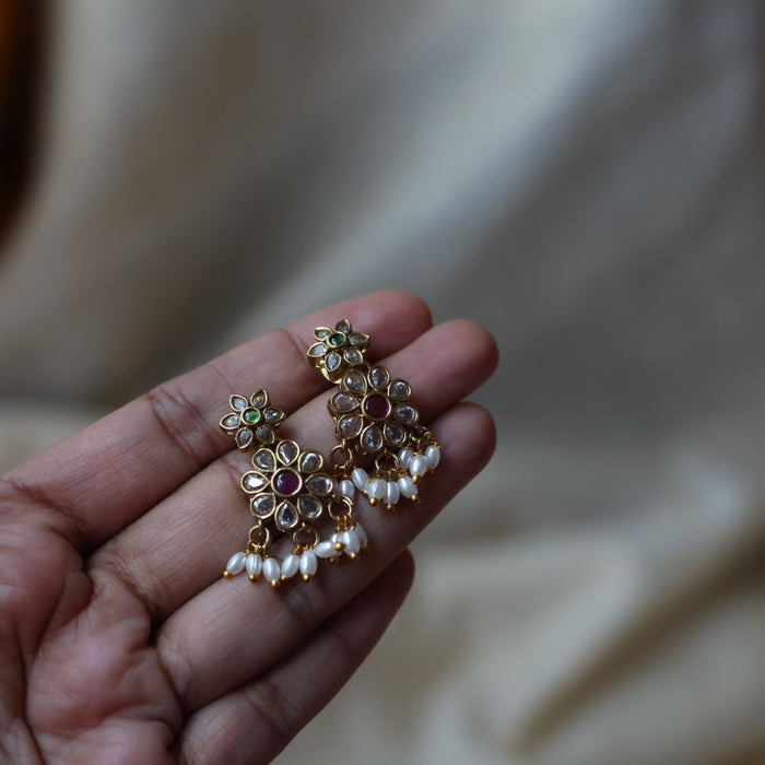 Padmini pearl long necklace with earrings PAD455