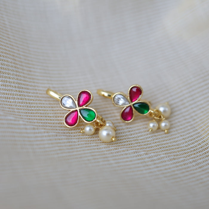 Classic Kundan Floral Bugadi Style Earrings AS7644