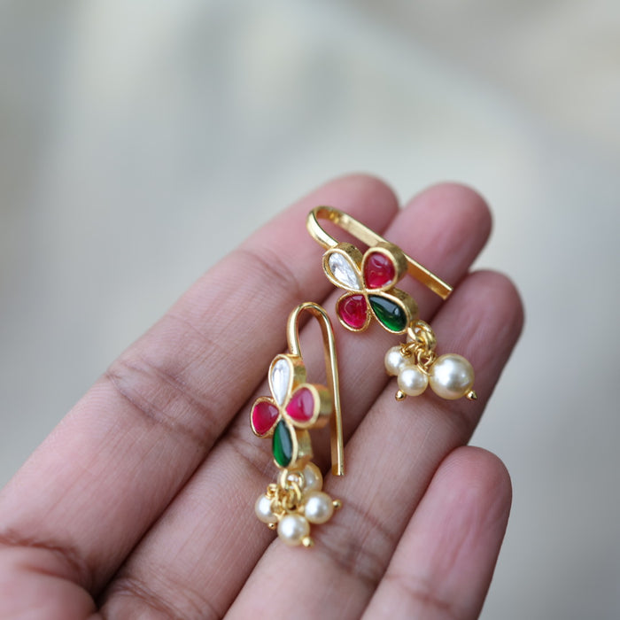 Classic Kundan Floral Bugadi Style Earrings AS7644
