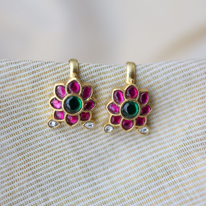 Classic Kundan Floral Bugadi Style Earrings AS7645