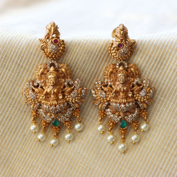 Antique temple design flat earrings  AD414