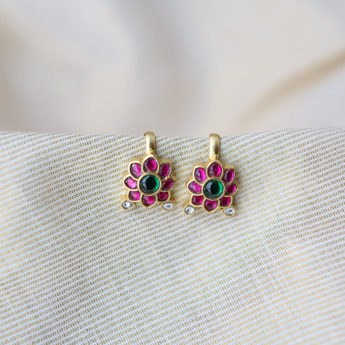 Classic Kundan Floral Bugadi Style Earrings AS7645