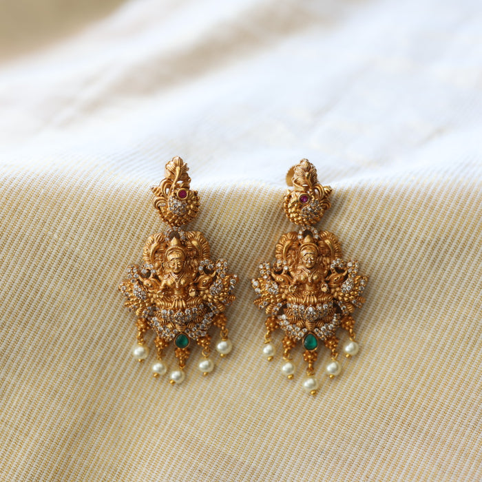 Antique temple design flat earrings  AD414